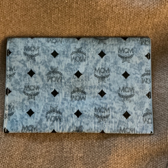 MCM Authentic Leather Envelope Clutch - Blue Vesitos - Picture 2 of 3